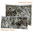 Ilhós Com Arruela Nº45 - Pacote 1000 Pares - Premium Ilhós Com Arruela Nº45 - Pacote 1000 Pares - Premium