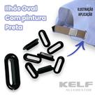 Ilhós Oval 20MM - Cor Preto 1.000un