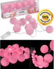 Iluminação Cordão Luminoso Luzes 10 Bolas Led Rosa 2 Metros.
