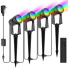 Iluminação de paisagem externa SUNTHIN RGBW Color Changing, pacote com 4 Iluminação de paisagem externa SUNTHIN RGBW Color Changing, pacote com 4