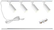 Iluminação de trilhos LRAEMXG Plug-in GU10 de 4 luzes, 1 m, brancos