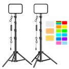 Iluminação fotográfica UbeeSize, pacote com 2 unidades RGB com suporte para tripé