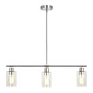 Iluminação pendente TYNEWRGY, vidro transparente de 3 luzes, níquel escovado Iluminação pendente TYNEWRGY, vidro transparente de 3 luzes, níquel escovado