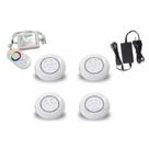 Iluminação piscina kit 4 leds 80mm 9w rgb 4 flanges piscina de fibra Iluminação piscina kit 4 leds 80mm 9w rgb 4 flanges piscina de fibra