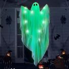 Iluminação suspensa Ghost JOYIN Halloween 47” com luz LED verde Iluminação suspensa Ghost JOYIN Halloween 47” com luz LED verde