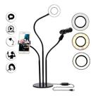 Iluminador De Led Com Tripe Ring Light Usb 16Cm 3500K 5500K