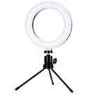 Iluminador de Mesa Ring Light 16cm Luz Branca e Amarela