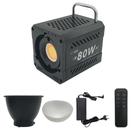 Iluminador LED COB CB80 80W Bicolor 2500K6500K com Controle Remoto, Efeitos FX e Difusor