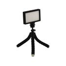 Iluminador LED com Mini Tripé Flexível Preto 3200K a 5600K