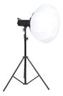 Iluminador LED Soleste Balão Chinês 200W redondo Tripé 2,4m, Controle Remoto e Cone Refletor bowens