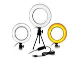 Iluminador Ring Light 16Cm Usb Led Misto 3500K 5500K + Tripe - CENTRÃO