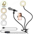 Iluminador Ring Light de Mesa Suporte Celular Microfone Presilha CBRN14323