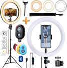 Iluminador Ring Light Luz Led Profissional Completo 26cm Selfie Makeup Gravar Vídeo + Tripé 2,10m Hing Suporte Celular