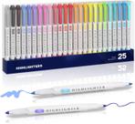 Iluminador YOOUSOO Pastel, pacote com 25 cores variadas, ponta de cinzel