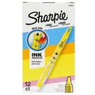 Iluminadores líquidos SHARPIE, amarelo fluorescente, 12 unidades Iluminadores líquidos SHARPIE, amarelo fluorescente, 12 unidades