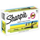 Iluminadores SHARPIE com ponta de cinzel retrátil amarela x12