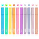 Iluminadores Vitoler Aesthetic Chisel Tip, 10 unidades em cores variadas Iluminadores Vitoler Aesthetic Chisel Tip, 10 unidades em cores variadas
