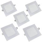 Ilumine sua Casa com Kit 5 Painel Plafon LED 6w Quadrado Branco Quente Ilumine sua Casa com Kit 5 Painel Plafon LED 6w Quadrado Branco Quente