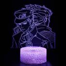 Ilusão LED 3D com luz noturna Jojo's Bizarre Adventures Anime Ilusão LED 3D com luz noturna Jojo's Bizarre Adventures Anime