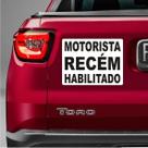 Ímã De Carro Branco Grande - Motorista Recém Habilitado - Tamanho 25cm x 19cm