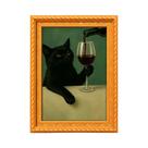 Imã De Geladeira De Madeira Estilo Vintage Gato Preto Mini Pintura Engraçada Decoração De Casa