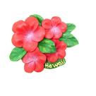 Imã de geladeira Hawaii Hibiscus Flower 3D Resin 7x6cm 20g
