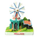 Ímã de geladeira Holland Windmill Resin pintado em 3D 5x5,5cm