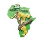 Ímã de geladeira, mapa da África do Sul, resina 3D, vida selvagem, filhotes de leão