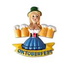 Ímã de geladeira Oktoberfest 3D Resin Colorida Girl with Cerveja