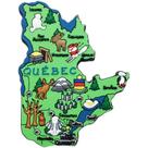 Imã de geladeira, resina 3D, mapa de Quebec, lembrança de viagem