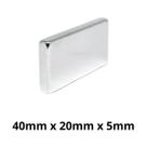Imã Neodímio Bloco Magnético N35 40 x 20 x 5 mm Super Forte Potente