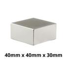 Imã Neodímio Bloco Magnético N42 40 x 40 x 30 mm Super Forte Potente