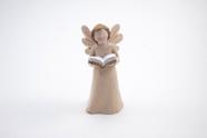 Imagem Anjo com Livro na Mão Resina 10 cm