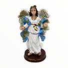 Imagem Anjo da Guarda Azul Escultura Resina 14 cm