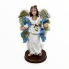 Imagem Anjo da Guarda Azul Escultura Resina 14 cm
