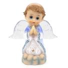 Imagem Anjo da Guarda Azul Rezando com Led Importado Resina 12 cm