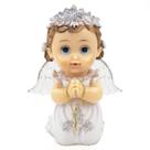 Imagem Anjo da Guarda Branco Rezando com Led Importado Resina 13 cm Imagem Anjo da Guarda Branco Rezando com Led Importado Resina 13 cm