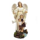 Imagem Anjo da Guarda com Menino e Menina Importado Resina 30 cm