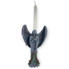 Imagem Anjo Negro Fêmea Cimento Claro Estatua Resina 25Cm