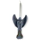 Imagem Anjo Negro Fêmea Cimento Claro Estatua Resina 25Cm