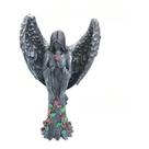 Imagem Anjo Negro Pintado Cinza Femea Escultura Resina Estatua Imagem Anjo Negro Pintado Cinza Femea Escultura Resina Estatua