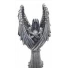 Imagem Anjo Negro Pintado Cinza Macho Escultura Resina Estatua Imagem Anjo Negro Pintado Cinza Macho Escultura Resina Estatua