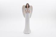 Imagem Anjo Rezando Branco Resina 27 cm