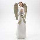 Imagem Anjo Rosto Liso Pombo Branco Resina 20 cm Imagem Anjo Rosto Liso Pombo Branco Resina 20 cm