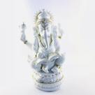 Imagem Buda Meditando Branco Escultura Resina 13 cm