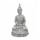 Imagem Buda Meditando Branco Escultura Resina Estatua 12 Cm