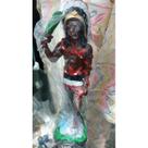 Imagem Caboclo Cobra Coral Escultura Gesso Estatua 20 Cm