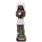 Imagem Caboclo Pena Branca 20cm Gesso Escultura Umbanda