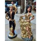 Imagem Casal Cigano e Cigana Milionária Estatua Gesso 25Cm