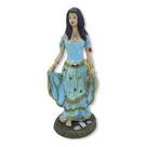 Imagem Cigana Azul Clara Escultura Resina Estatua 23 Cm
